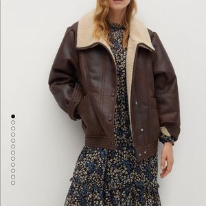 Faux shearling aviator jacket